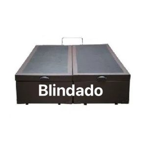 Cama Box Baú Casal Bipartido Blindado Sintético Marrom
