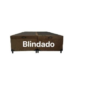 Cama Box Baú Casal Bipartido Blindado Suede Marrom