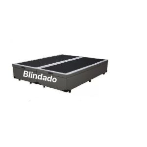 Cama Box Baú Casal Bipartido Blindado Sintético Cinza