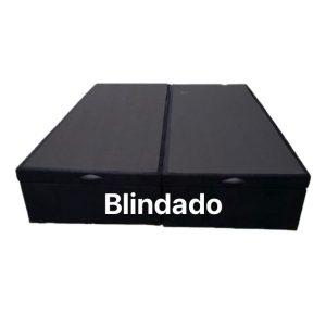 Cama Box Baú Casal Bipartido Blindado Suede Preto