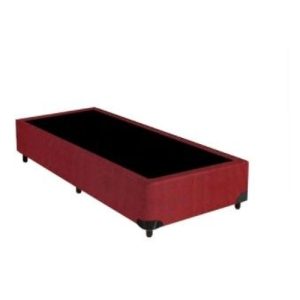 Base solteiro suede vermelho