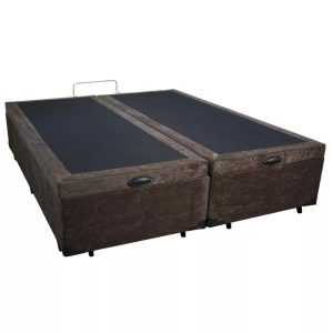 Bau Bipartido Suede Marrom F