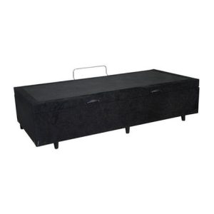 Bau solteiro suede preto