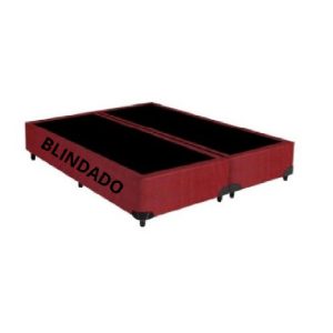 casal bipartido blindado suede vermelho