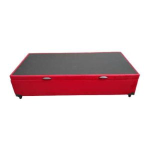 solteiro suede vermelho báu fechado